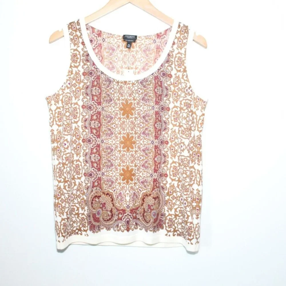 NWT Talbots Paisley Print Sleeveless Top Women's Plus Size 1XP 1X P H12719 - Picture 2 of 8